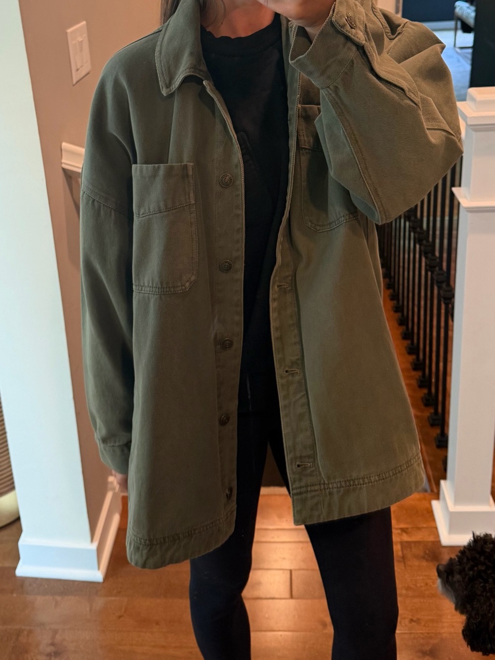 Free People Olive Green Jean Jacket - Picture 3 of 3